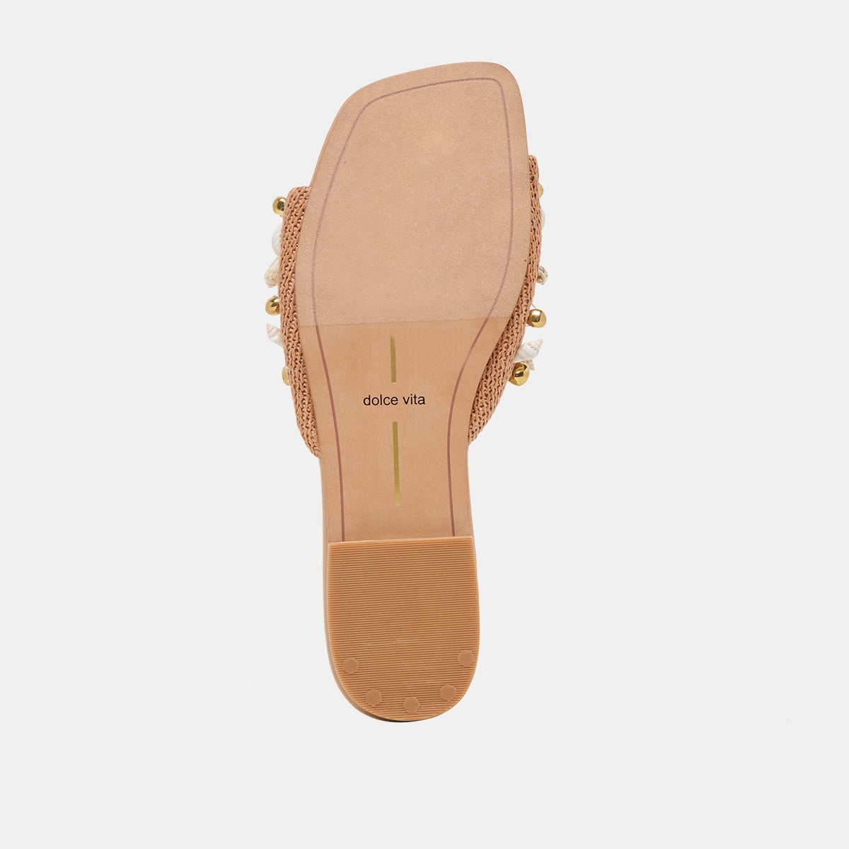 Dolce Vita SHOES Lizza Toffee Beaded Raffia Sandals