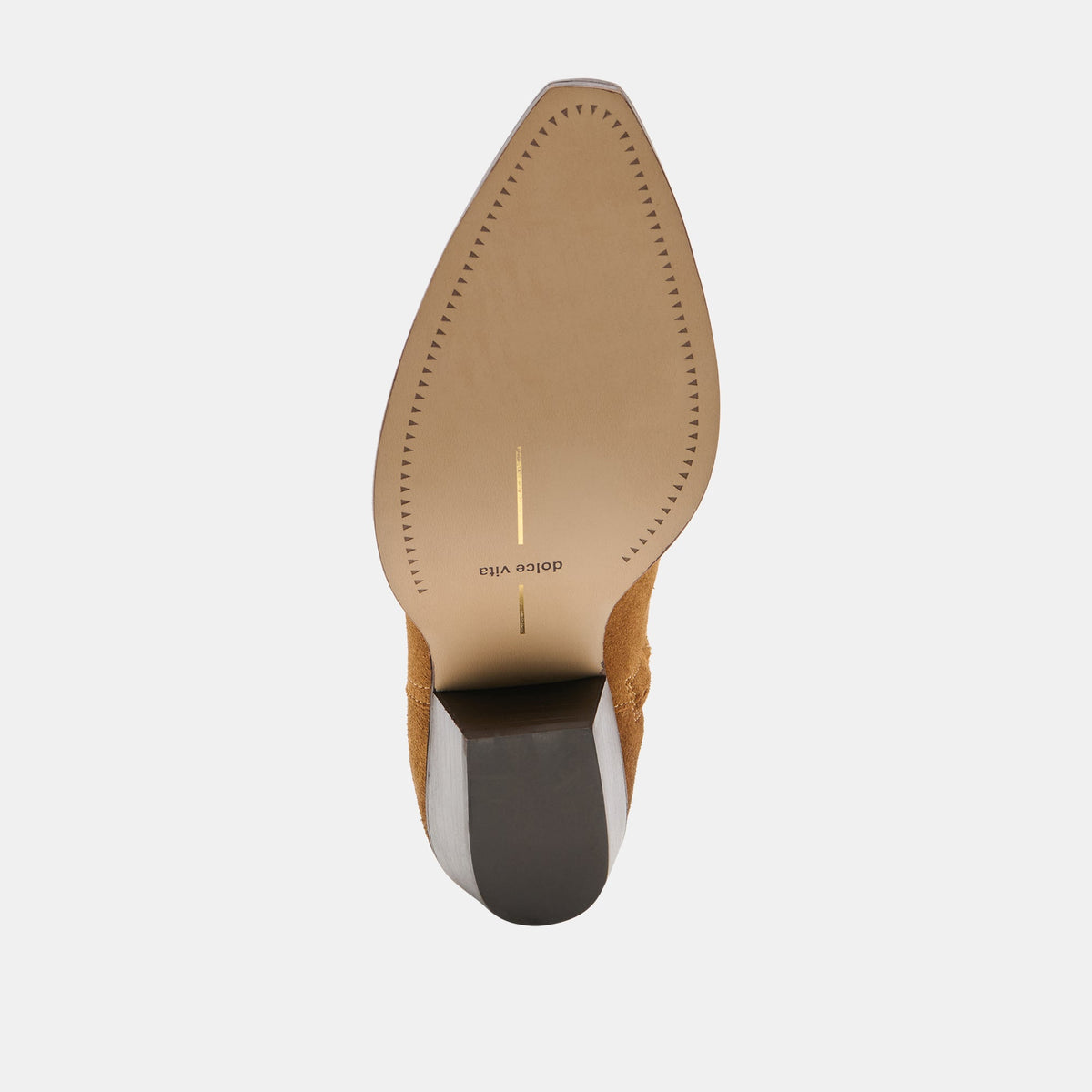 Dolce Vita SHOES KLYDE Cognac Suede Block Heel Ankle Boots