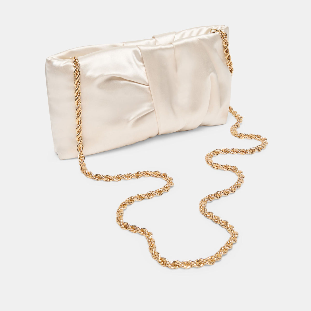 Dolce Vita HANDBAGS Rozey White Satin Clutch