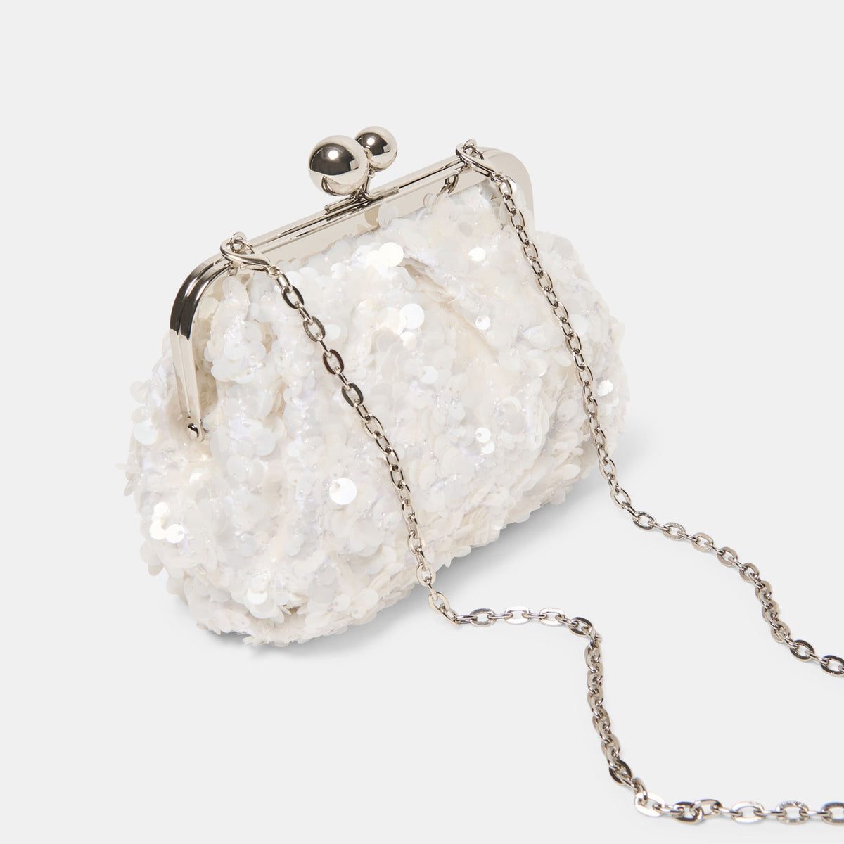 Dolce Vita HANDBAGS Kendall White Sequin Clutch