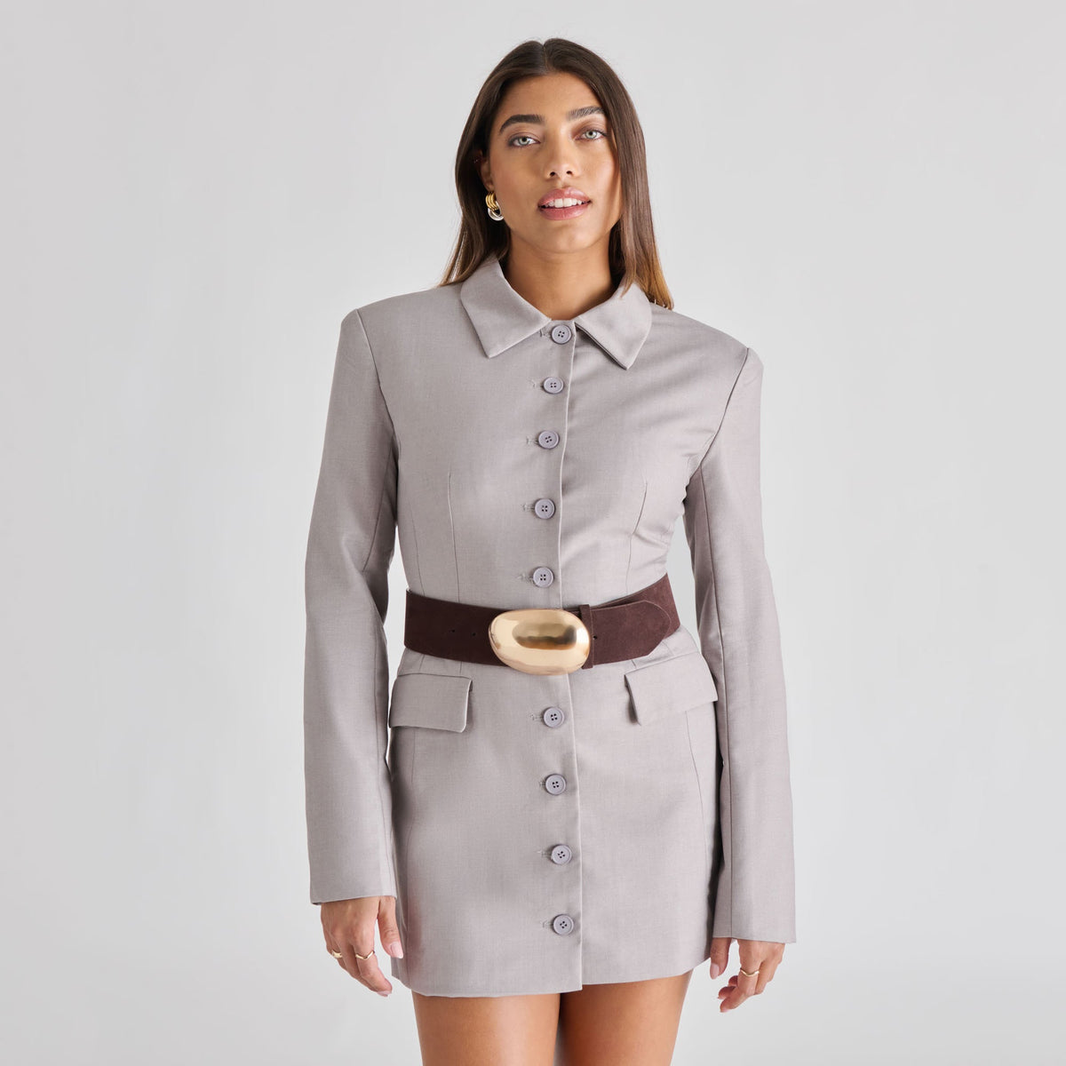 Dolce Vita ACCESSORIES Bubble Mahogany Gold Buckle Belt