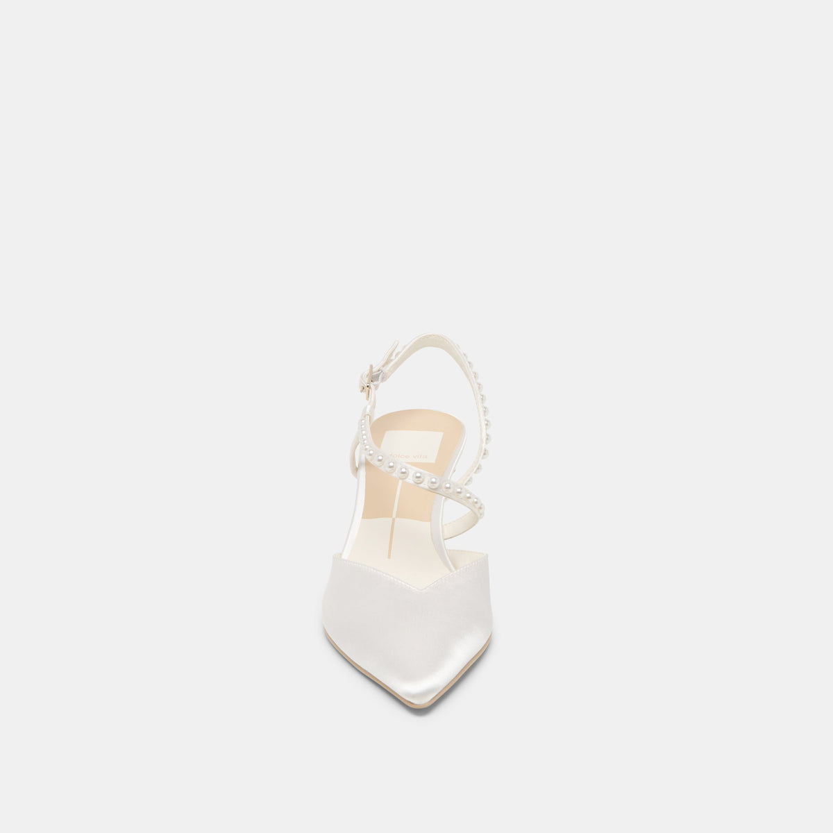 Dolce Vita SHOES Kamra Pearl True White Satin Mid Heels