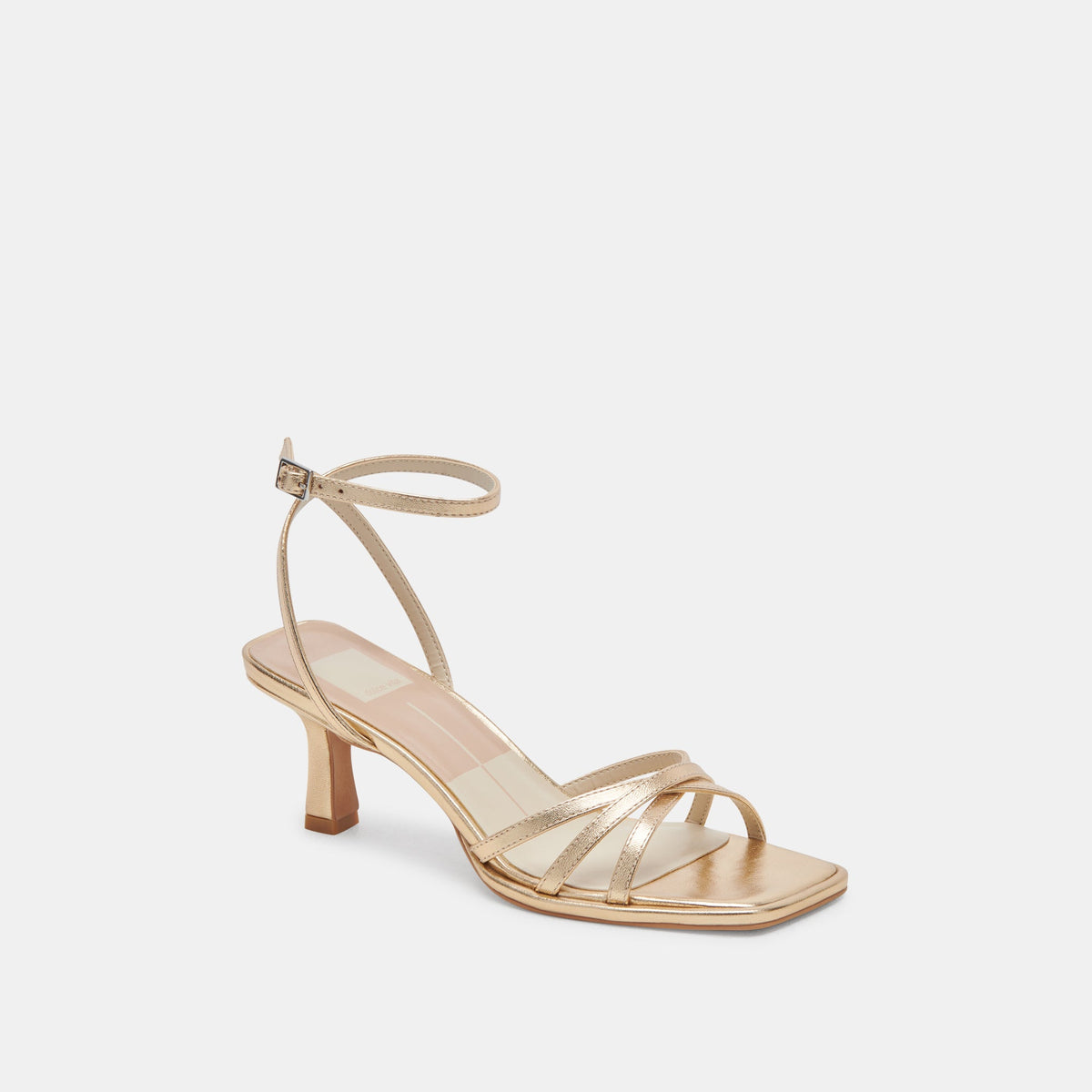 Dolce Vita SHOES Manji Light Gold Metallic Leather Heels