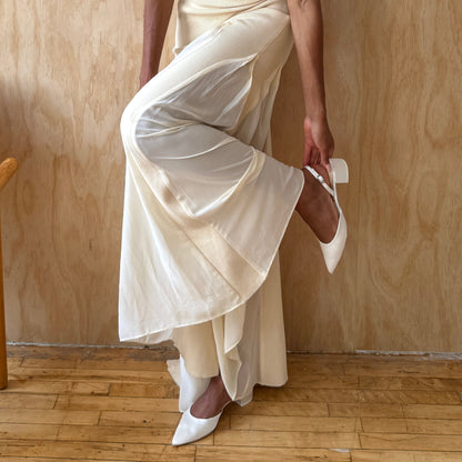 Dolce Vita SHOES Carel Off White Satin Heels