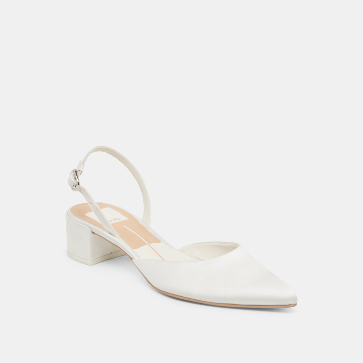 Dolce Vita SHOES Carel Off White Satin Heels