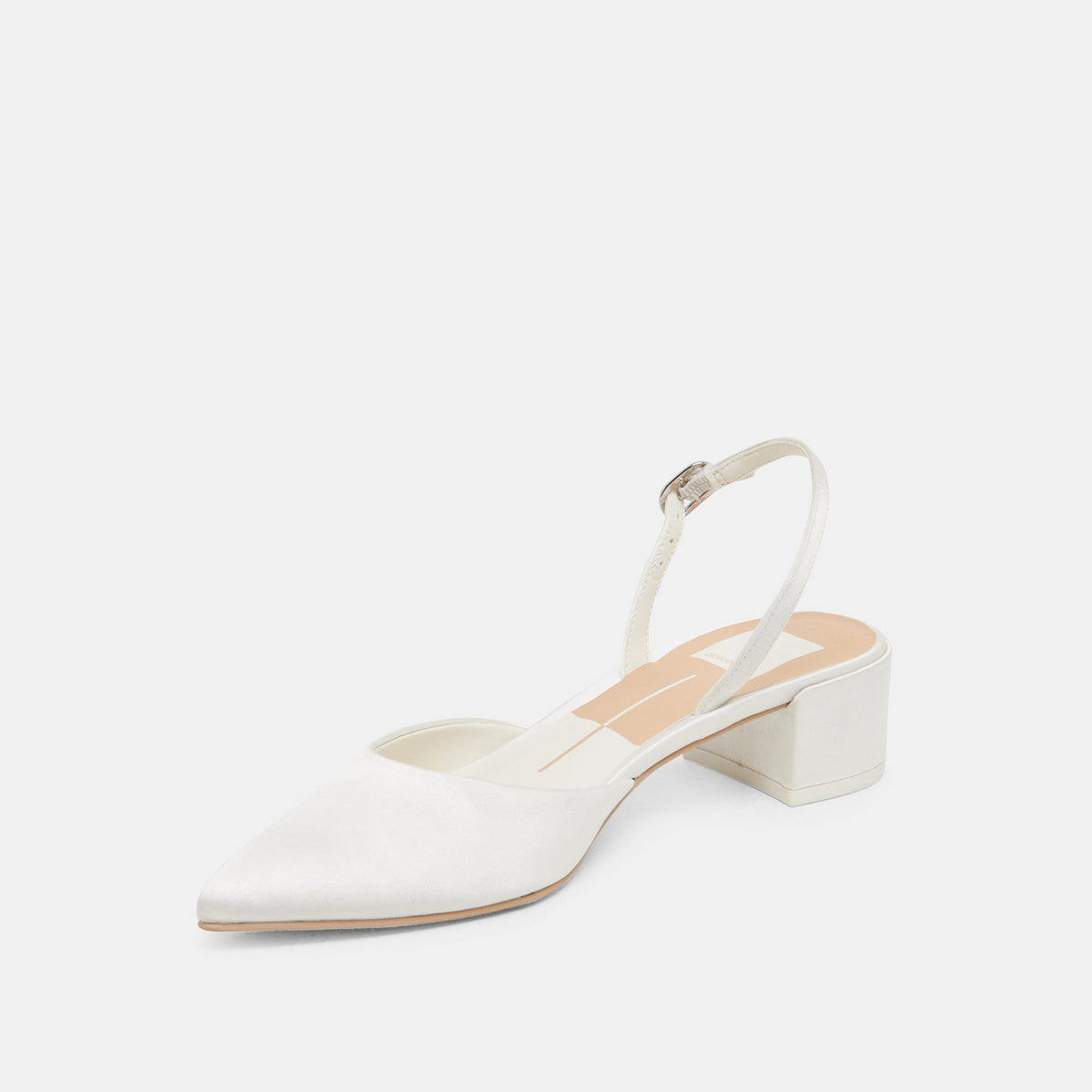 Dolce Vita SHOES Carel Off White Satin Heels