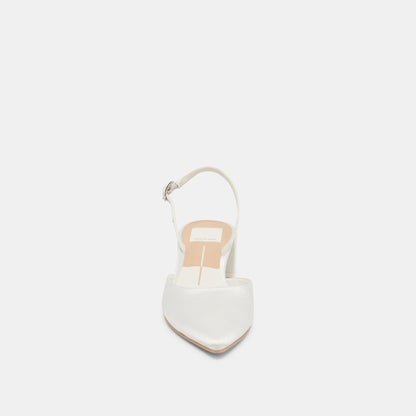 Dolce Vita SHOES Carel Off White Satin Heels