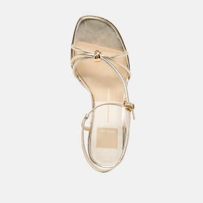 Dolce Vita SHOES Odete Gold Leather Heels