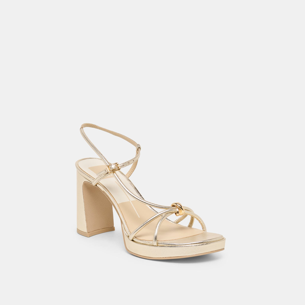 Dolce Vita SHOES Odete Gold Leather Heels