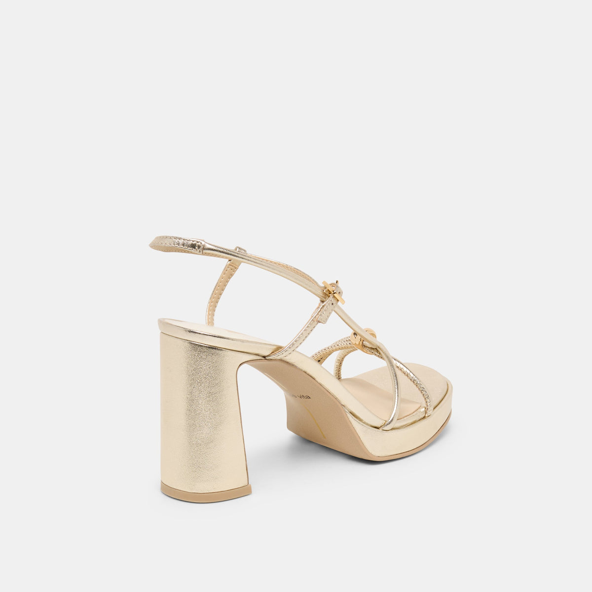Dolce Vita SHOES Odete Gold Leather Heels