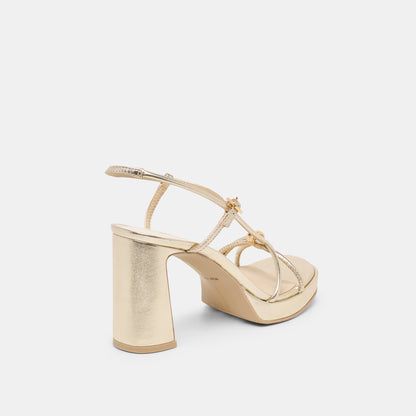 Dolce Vita SHOES Odete Gold Leather Heels