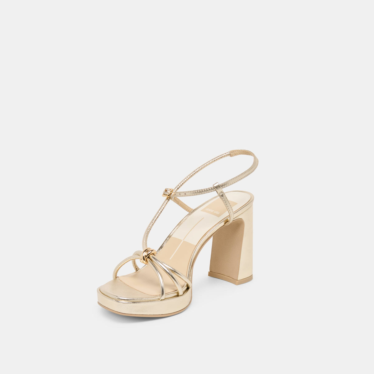 Dolce Vita SHOES Odete Gold Leather Heels