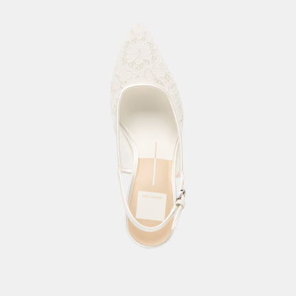 Dolce Vita SHOES Yami True White Lace Heels