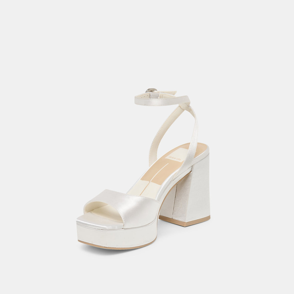 Dolce Vita SHOES Felica White Satin Heels