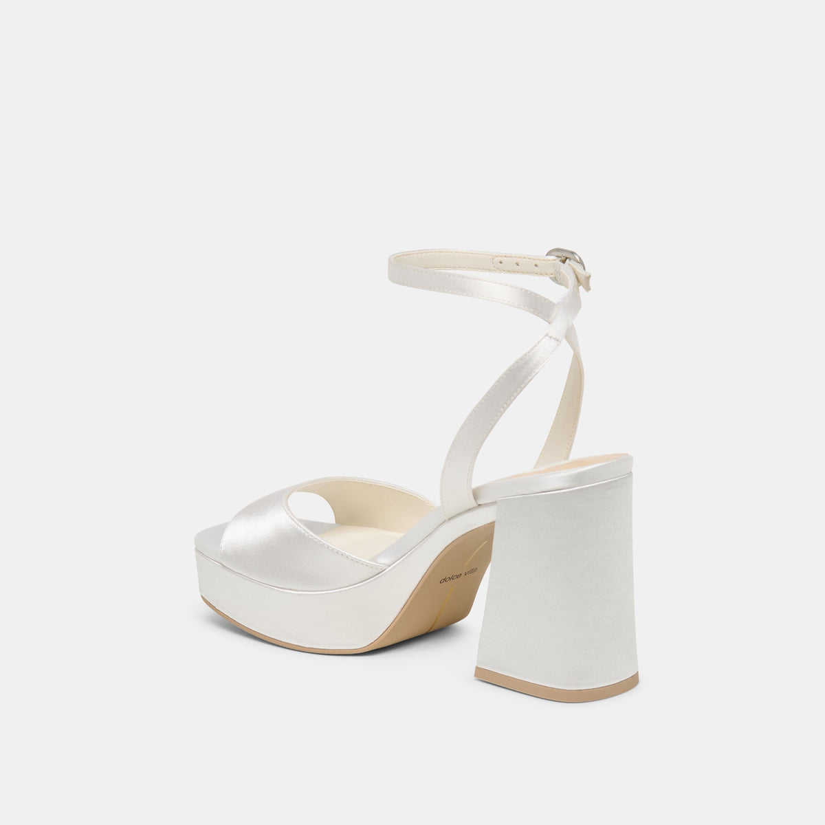 Dolce Vita SHOES Felica White Satin Heels
