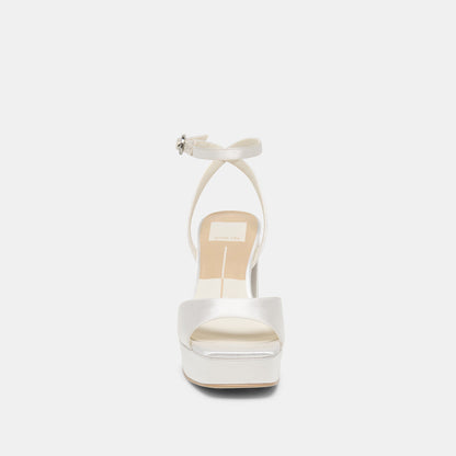 Dolce Vita SHOES Felica White Satin Heels