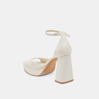 Dolce Vita SHOES PANDRO HEELS WHITE SATIN
 – Dolce Vita