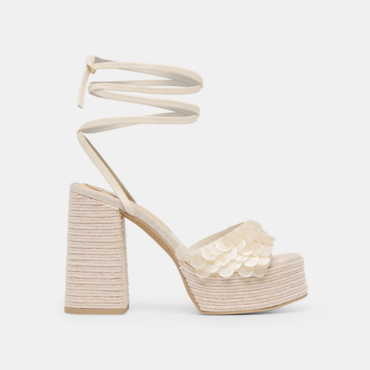 Dolce Vita SHOES Dorthy Confetti Ivory Leather Heels