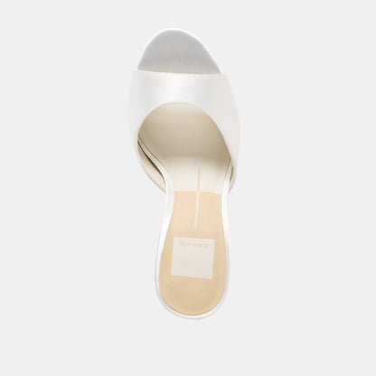 Dolce Vita SHOES Rosha True White Satin Heels