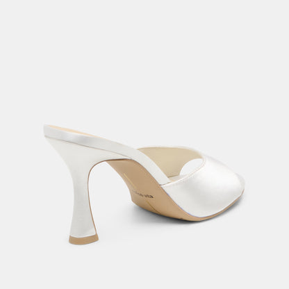 Dolce Vita SHOES Rosha True White Satin Heels