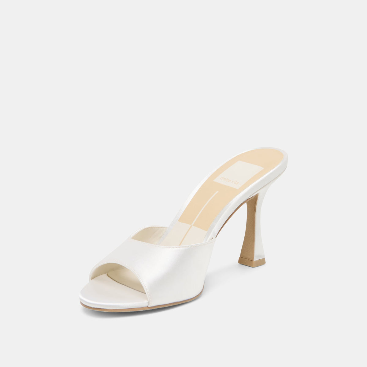 Dolce Vita SHOES Rosha True White Satin Heels
