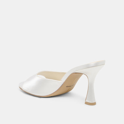 Dolce Vita SHOES Rosha True White Satin Heels