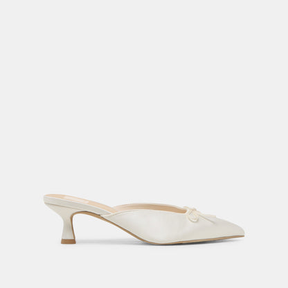 Dolce Vita SHOES Cleo Off White Satin Heels