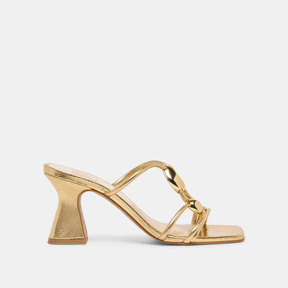 Dolce Vita SHOES Alayna Gold Leather Heels