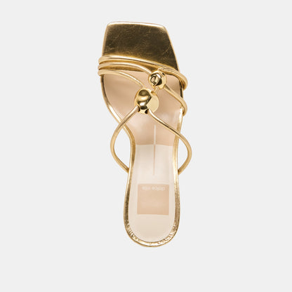 Dolce Vita SHOES Alayna Gold Leather Heels