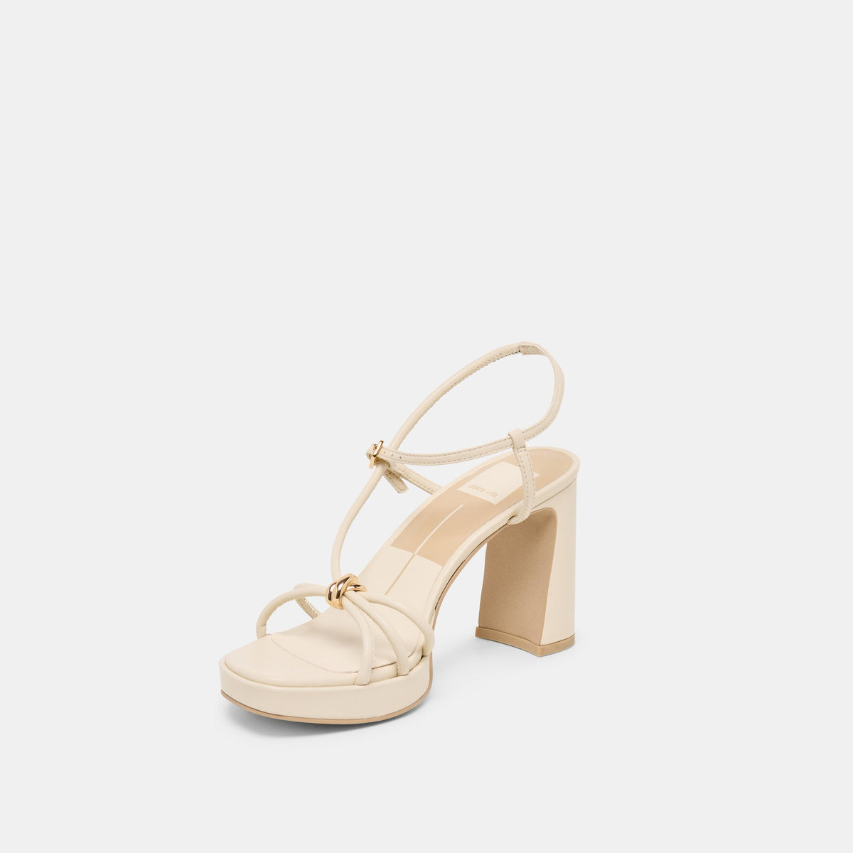 Dolce Vita SHOES Odete Creme Leather Heels
