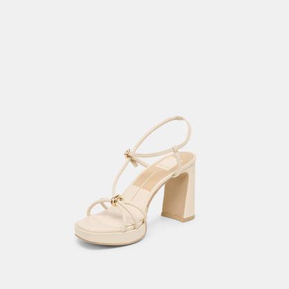 Dolce Vita SHOES Odete Creme Leather Heels