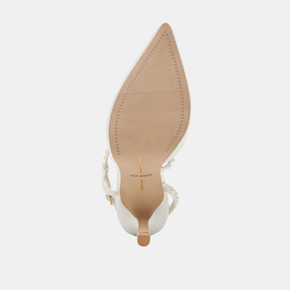 Dolce Vita SHOES KAMRA PEARL HEELS TRUE WHITE SATIN
 – Dolce Vita