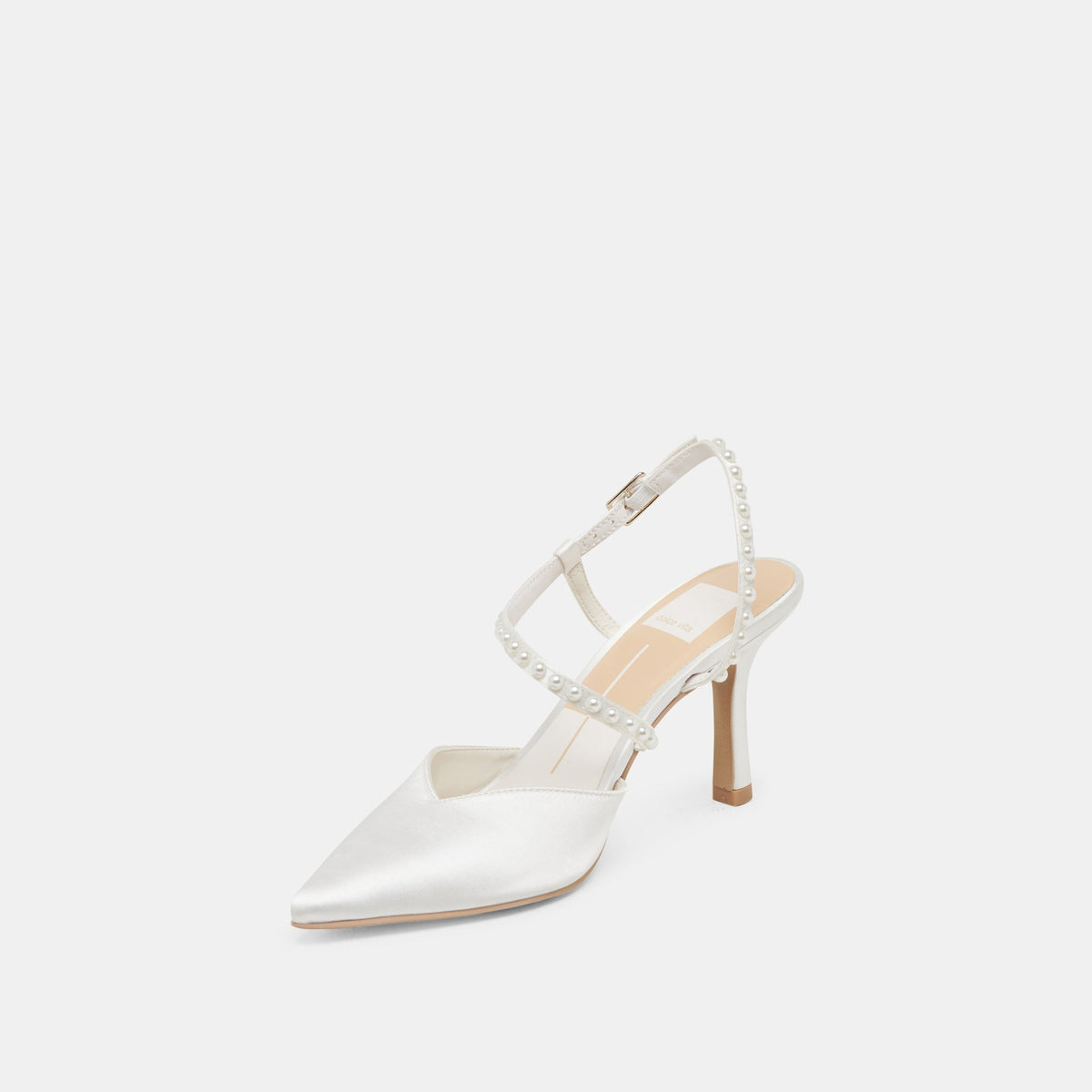 Dolce Vita SHOES KAMRA PEARL HEELS TRUE WHITE SATIN
 – Dolce Vita