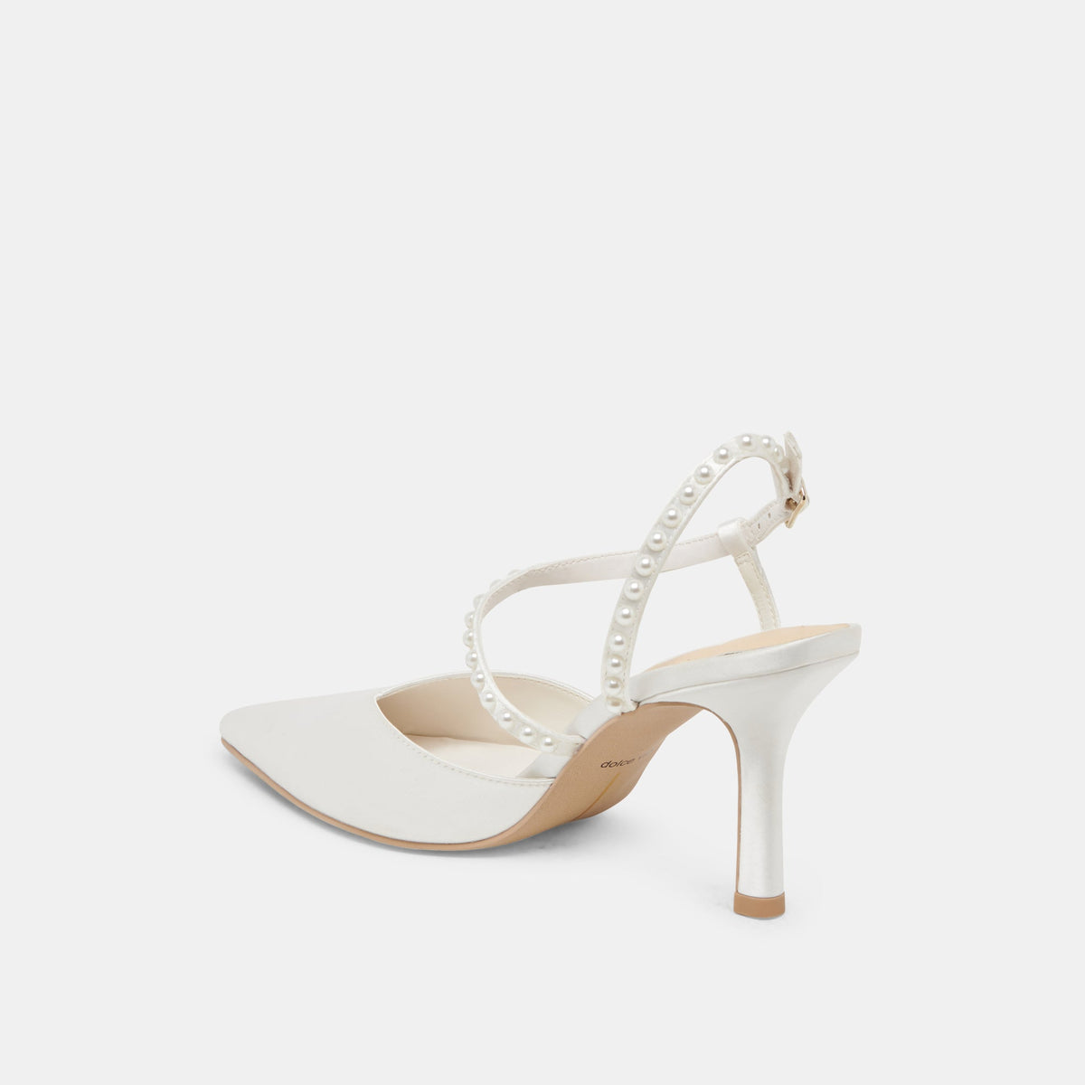 Dolce Vita SHOES KAMRA PEARL HEELS TRUE WHITE SATIN
 – Dolce Vita
