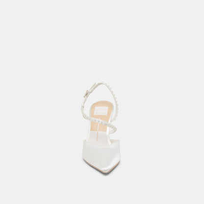 Dolce Vita SHOES KAMRA PEARL HEELS TRUE WHITE SATIN
 – Dolce Vita