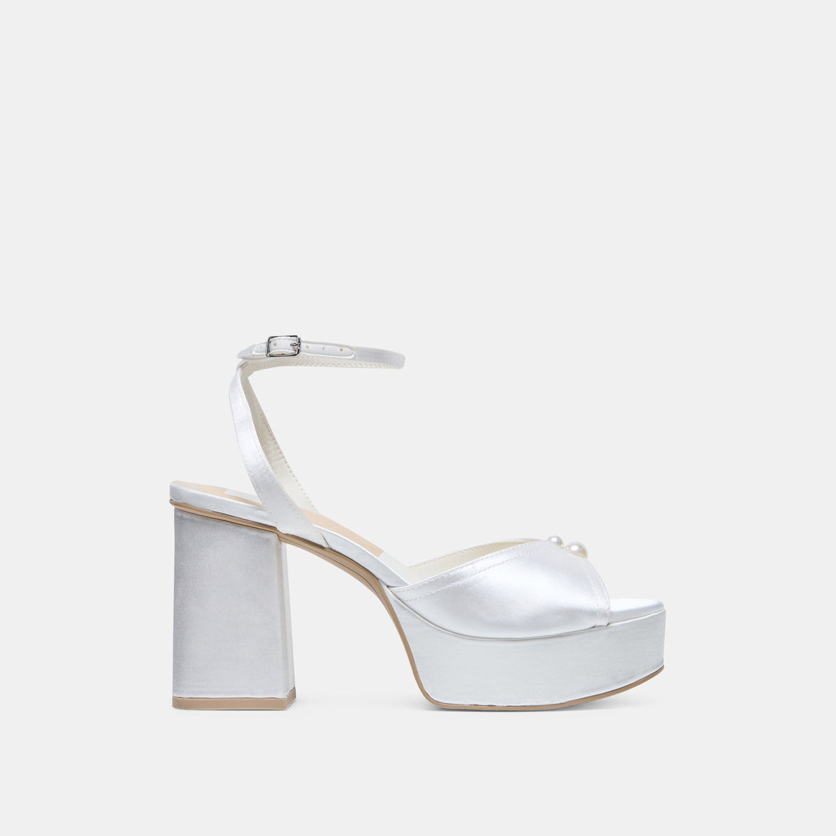 Dolce Vita SHOES Bryla White Satin Heels