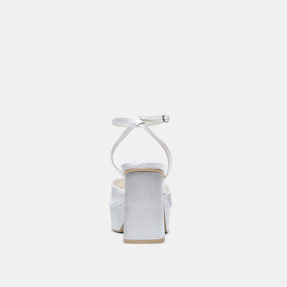 Dolce Vita SHOES Bryla White Satin Heels