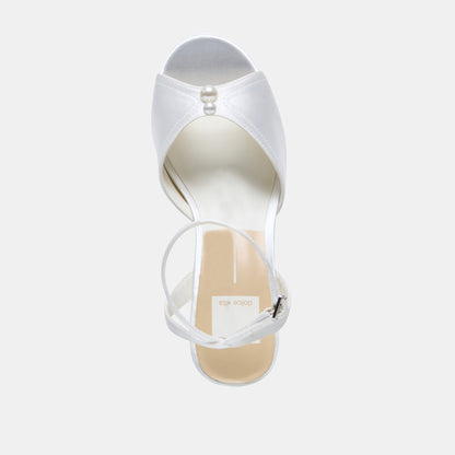 Dolce Vita SHOES Bryla White Satin Heels
