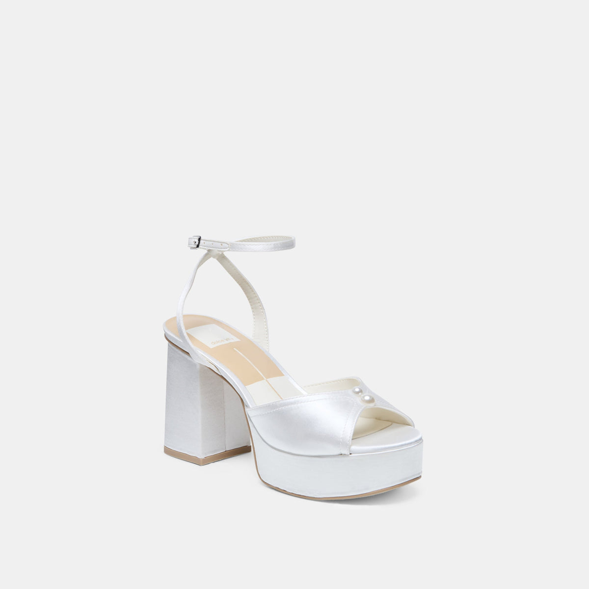 Dolce Vita SHOES Bryla White Satin Heels