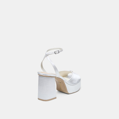 Dolce Vita SHOES Bryla White Satin Heels