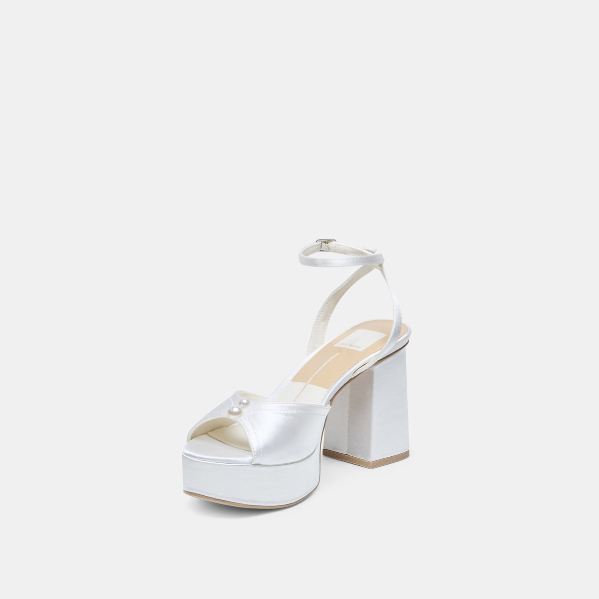 Dolce Vita SHOES Bryla White Satin Heels