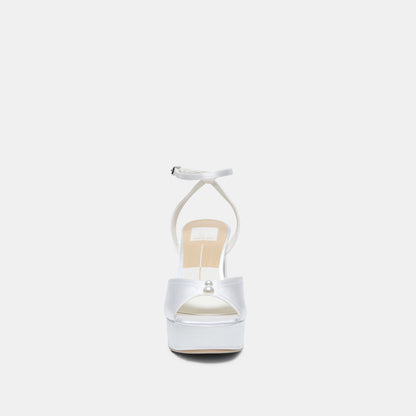 Dolce Vita SHOES Bryla White Satin Heels