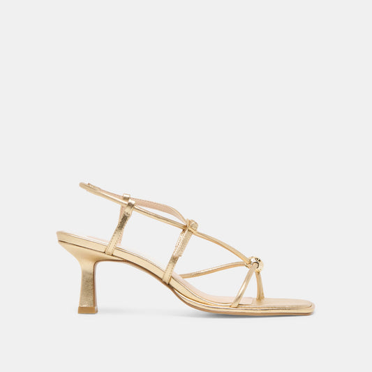 Dolce Vita SHOES Mylee Gold Distressed Leather Heels