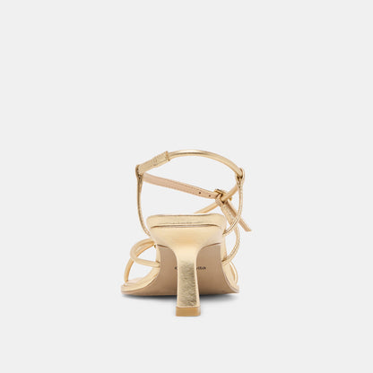 Dolce Vita SHOES Mylee Gold Distressed Leather Heels