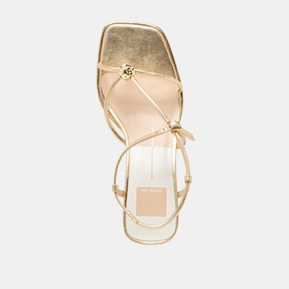 Dolce Vita SHOES Mylee Gold Distressed Leather Heels