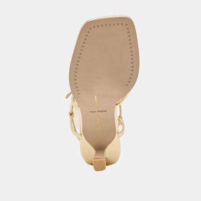 Dolce Vita SHOES Mylee Gold Distressed Leather Heels