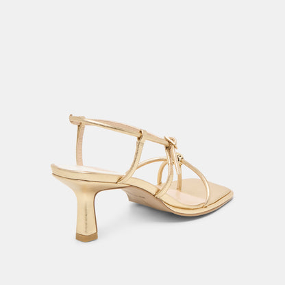 Dolce Vita SHOES Mylee Gold Distressed Leather Heels