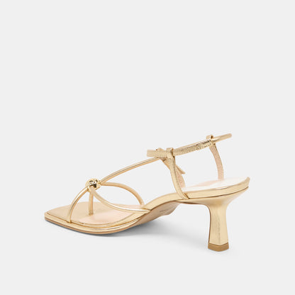 Dolce Vita SHOES Mylee Gold Distressed Leather Heels