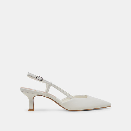 Dolce Vita SHOES Odela White Leather Heels