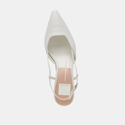 Dolce Vita SHOES Odela White Leather Heels